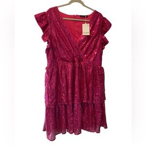 Olivia Mark Hot pink 3XL sequin dress